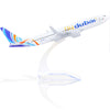 QIYUMOKE 1/400 Compatible for Dubai Boeing 737 Diecast Model Airplane with Display Stand, 5.9-Inch Metal Passenger Model for Aviation Collectors