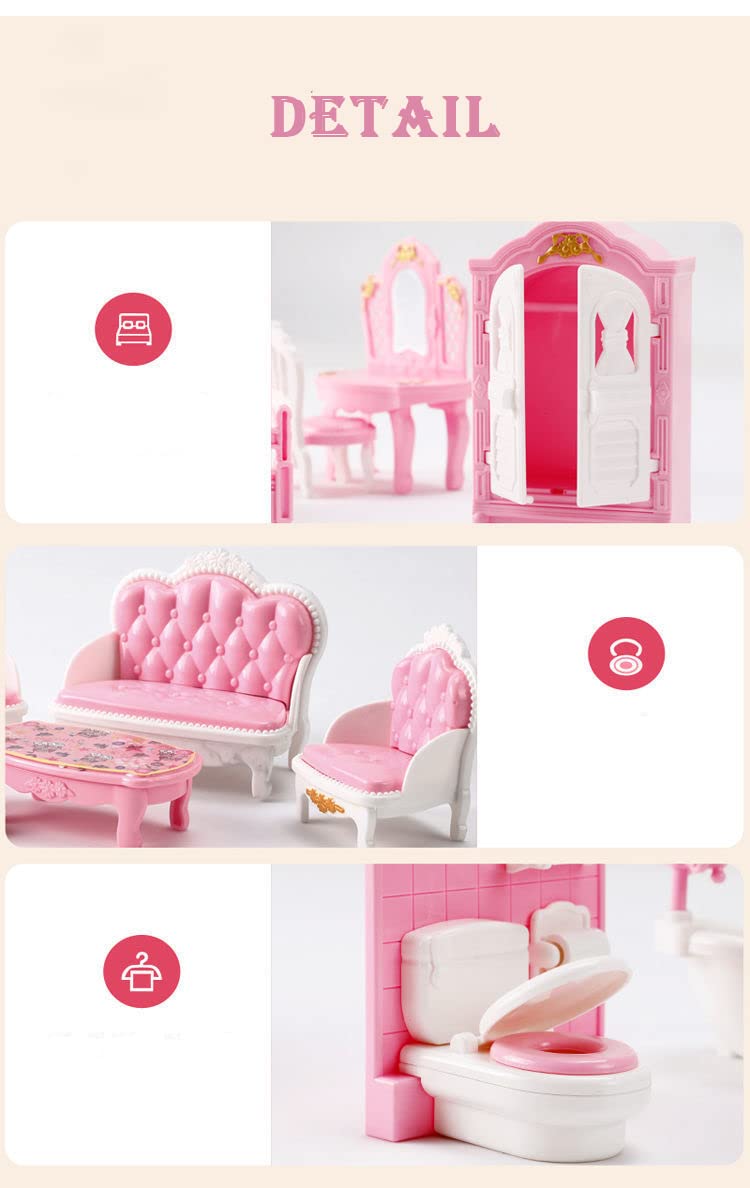 20 Pcs Mini Bathroom Set Plastic Mini Living Room Furniture Set