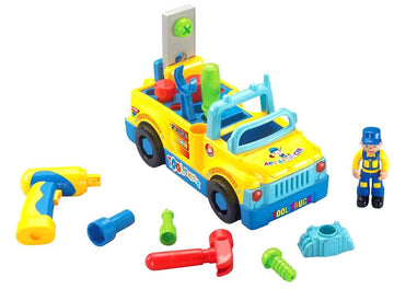 PowerTRC Fun Building Multifunctional Take Apart Toy Tool Truck with Electric Drill and Tools for Kids