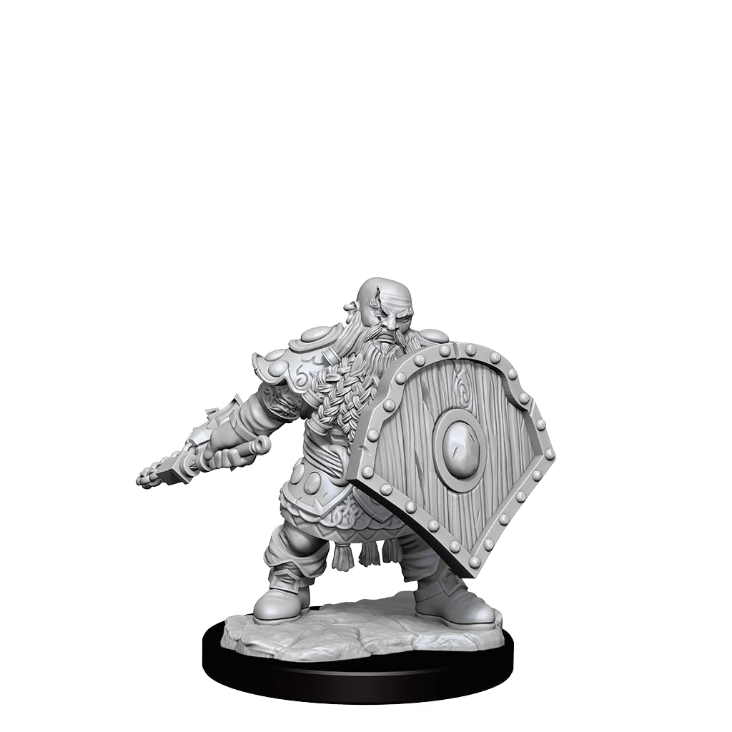 WizKids D&D Frameworks: Dwarf Fighter Male - Unpainted and Unassembled
