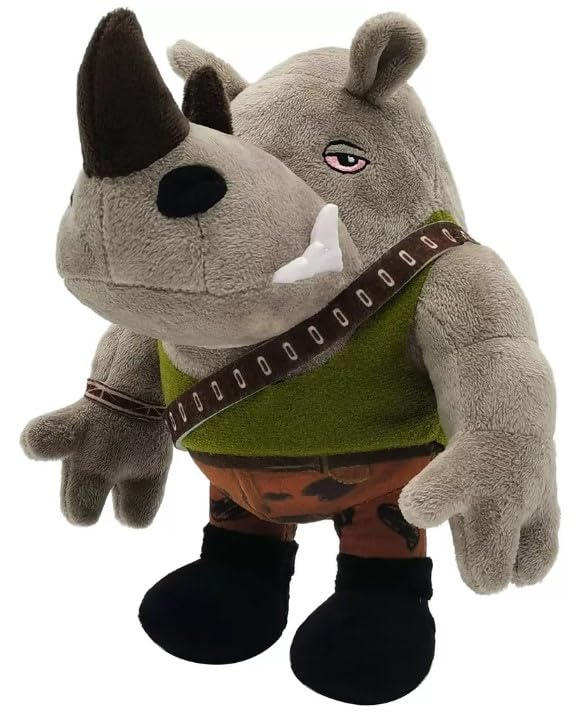 Mattel Ninja Turtles: Mutant Mayhem Plush Toy, 8 Inch Soft Doll of TMNT Movie Character (Rocksteady)