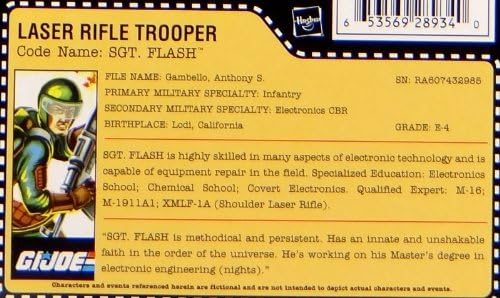 G.I. JOE Hasbro 3 3/4" Wave 5 Action Figure SGT. Flash (Laser Rifle Trooper)