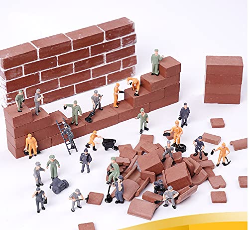 NWFashion 25 PCS 1:87 Scales Painted Worker Figures for Miniature Dollhouse Railway Train