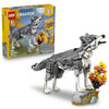 LEGO Creator 3 in 1 Forest Animals: Gray Wolf - Building Toy for Boys & Girls, Ages 8+ - Build a Wolf, Falcon or Raccoon - Gift for Kids' Birthdays