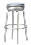 Dollhouse Miniature Silver Retro Diner Stool