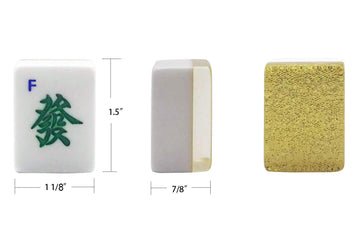 Chinese Mahjong X-Large 144 Numbered Acrylic Tiles 1.5" Large Gold Sparkle Tile with Carrying Travel Case Pro Complete Mahjong Game Set - (Mah Jong