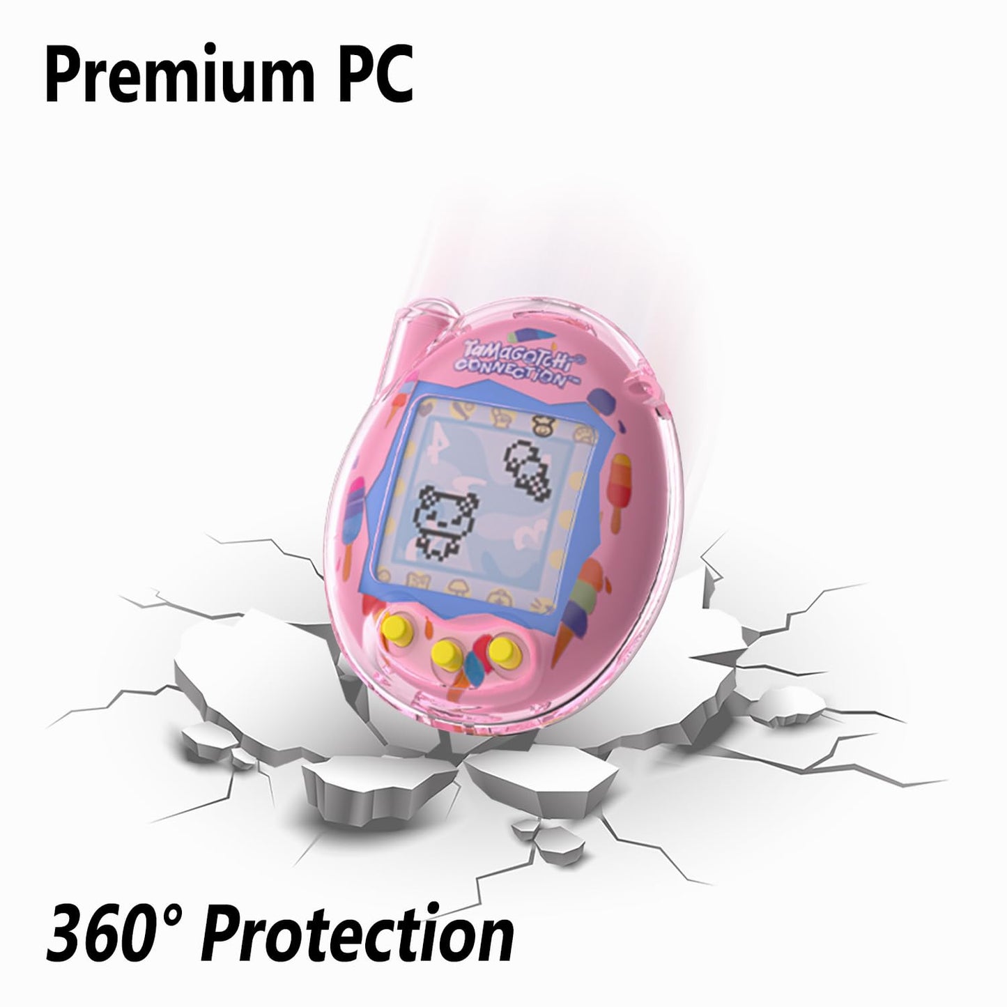 Geiomoo PC Cover for Tamagotchi Connection Case Virtual Reality Pet, Flexible Scratch Resistant Protective (Pink)