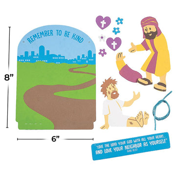 Fun Express Good Samaritan Sign Craft Kit - Sunday School Crafts for Kids Bulk 12 Pack | Christian Crafts for VBS Vacation Bible School Supplies |
