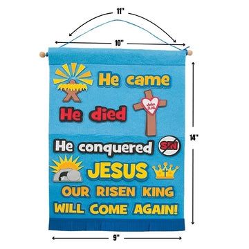 Fun Express Life of Christ Felt Sign Kit - Creative DIY Craft Kids Religious Educational Activity for Sunday School Home Projects & Holiday Fun