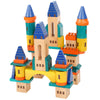 Xylolin Wooden Castle Building Blocks Set, Big Solid Beech Wood Toddlers Stacking Block Toy, Kids Construction Playset for Boys Girls 69 Pieces Set