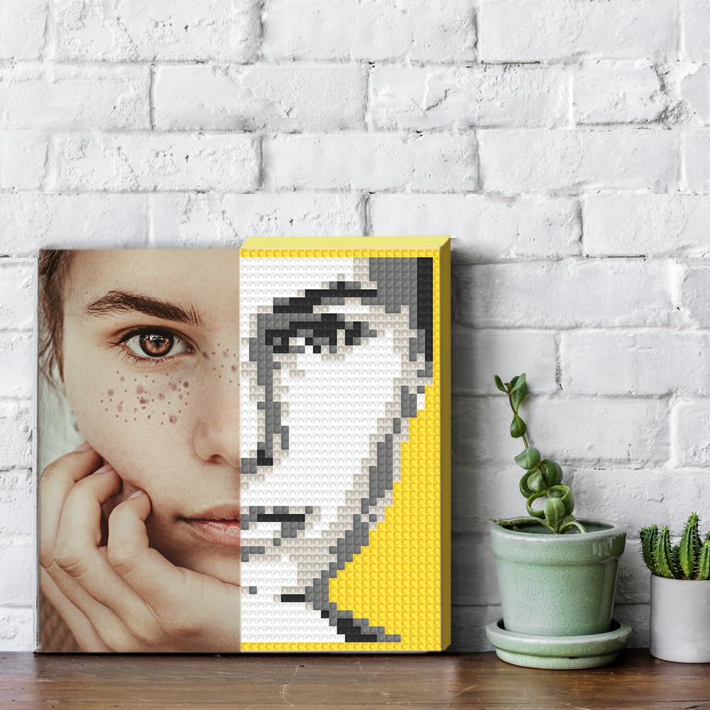 Personalized Mosaic Portrait Custom Building Kit Bricks Art Set Customized Your Own Photo Picture Unique Gift (Large/15.7"x15.7")