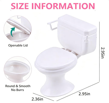 4pcs Mini Toilet Seat, Doll House Furniture 1:12 Miniature Classic Bathroom ToiletTiny Cake Topper Bathroom Furniture Dollhouse Accessories
