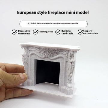 1: 12 Miniature Dollhouse Fireplace, Victorian Style, White Decorative Mantel Decoration Ornament