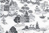 Dollhouse Miniature Wallpaper, China Grove, Black, 3 pc #MG190D24