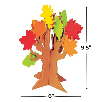 Fun Express Standing Tree of Thanks Craft Kit Makes 12 - Thanksgiving DIY Fall Crafts for Kids Ages 3-5, 4-8 | Gratitude Tree Foam Art Projects
