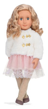 Our Generation - Halia - 18-Inch Doll - Blonde Hair & Blue Eyes - Faux-Fur Outfit - Holiday Theme - Toy for Kids 3 Years +