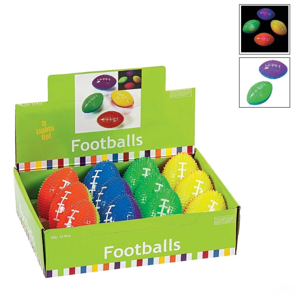 Fun Express Light Up Mini Footballs, Set of 12