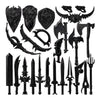 GoAssemb Unique Dark Arms Building Blocks Set, 24PCS Dark-Themed Armory Accessories for Custom Builds, Perfect for MOC Projects and Medieval