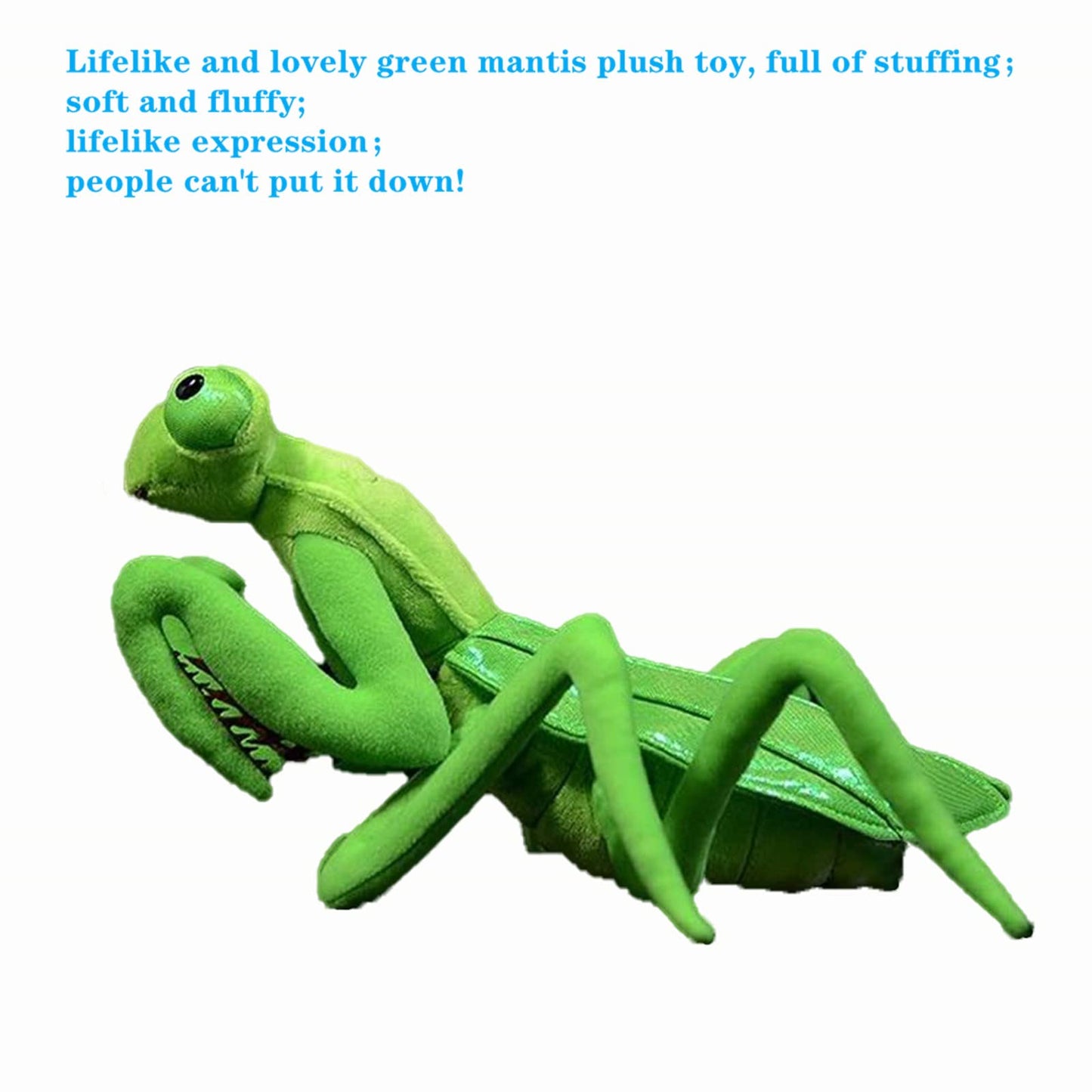 Tiny Heart 12" Green Praying Mantis Plush Toy, Cute Realistic Insect Stuffed Animal Plushies, Soft Huge Bug Cuddly Pillow for Kids Boys Girls, Insect