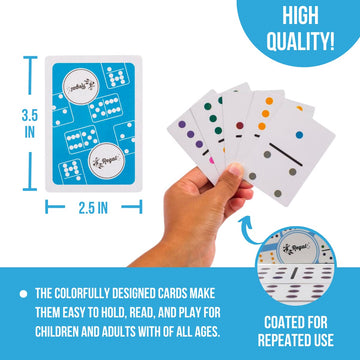 Regal Games - Double 9 Domino Playing Cards - Colored Dots Deck - Family-Friendly Domino Card Game - 2-8 Players - Ages 8+ - 55 Card Deck - 3.5” x