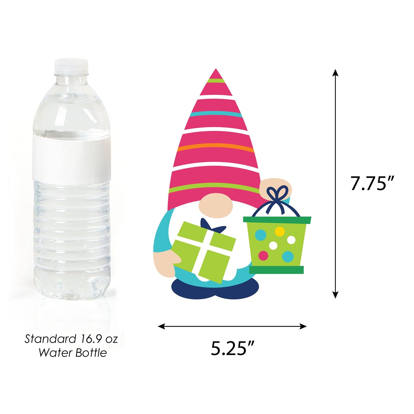 Big Dot of Happiness Gnome Birthday - Gnome Decorations DIY Happy Birthday Party Essentials - Set of 20