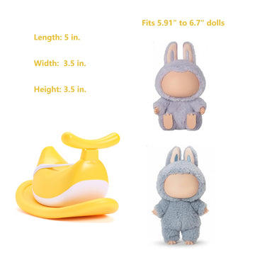 Miniature Furniture Accessories for Labubu 17cm Dolls, Swing Chair/Rocking Horse Compatible with 15cm/17cm Collectible Figures, No Doll (Rocking