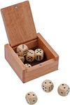 WE Games Wooden Dice Box with 8 Rounded Wooden Dice - Instructions for 10 Dice Games
