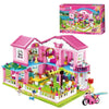 SlubanKids Girls Dream Villa Building Sets for Kids, Colorful 3D 896 Pc Stackable Toys, DIY Villa Building Creative Play, Includes People, DIY Design