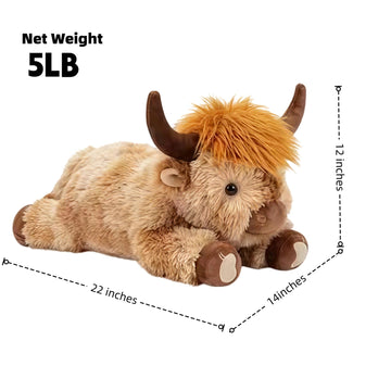 Wuehuds 5Lbs Weighted Highland Cow Stuffed Animal, 22×14×12 Inch Plush Toy Pillow, Adorable Weighted Stuffed Animal for Kids & Adults, for Christmas