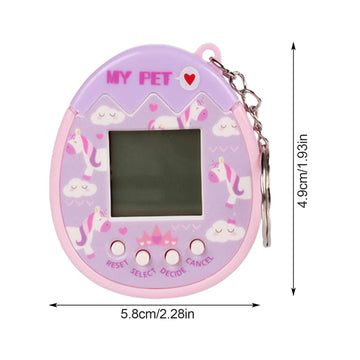 Virtual Pet Game Keychain - Child-Safe PP Electronic Pet with 90s Retro Design, Multi-Game Modes to Teach Responsibility & Social Skills (Durable for
