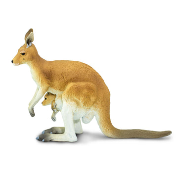 Safari Ltd. Kangaroo with Joey - Hand-Painted, Lifelike 4.75" Model Figure - Educational Toy for Boys, Girls & Kids Ages 3+