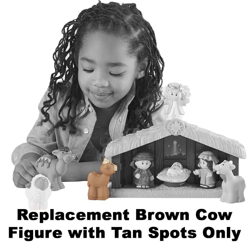 Fisher-Price Replacement Part Little People Nativity Playset DPX53 - Replacement Brown Cow with Tan Spots