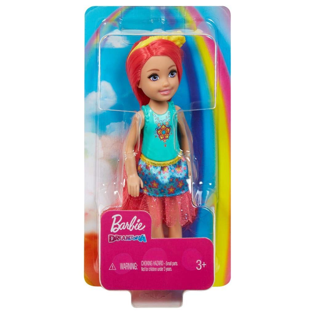 Barbie Dreamtopia Chelsea Sprite Doll, 7-inch, with Pink Hair Wearing Fashion and Accessories, Multi (GJJ97)