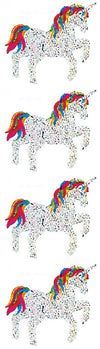 Jillson Roberts Prismatic Stickers, Unicorn with Rainbow Mane and Tail, 12-Count (S7191)