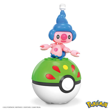 MEGA Pokemon Mime Jr. Building Set with 24 Compatible Bricks and Pieces and Poke Ball, Toy Gift Set for Ages 6 and up