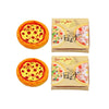 2 Set Miniature Pizza Box, 1:6 & 1:12 Scale Realistic Dollhouse Food Model Set, Yellow Resin Doll House Furniture Supplies for Pretend Play Kitchen