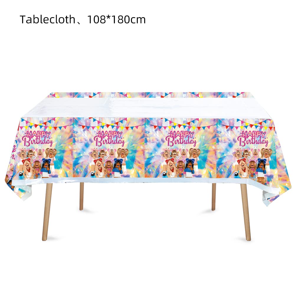 SUTRADHAR 2pcs Kids Cartoon Birthday Party Tablecloth Table Cover,Kids Cartoon Birthday Supplies Decorations (70'' x 42'') (2pcs)