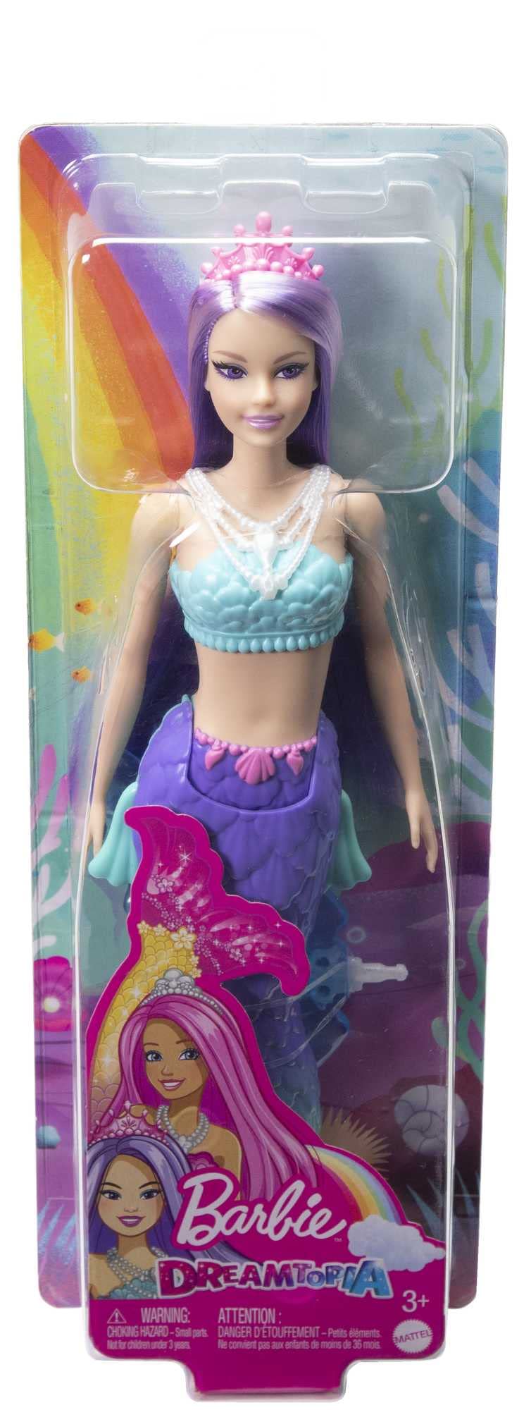 Barbie Dreamtopia Mermaid Doll with Purple Hair, Blue & Purple Ombre Tail & Headband Accessory