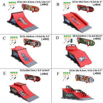 Skate Park Kit Ramp A-F Parts for Tech Deck Finger Board Handrail Ultimate Sport Training Props Games Interesting Indoor Toys for Boys (A)