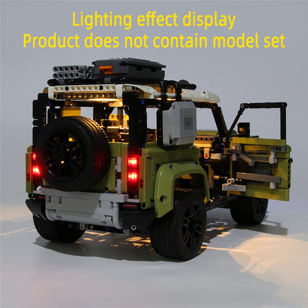 GEAMENT LED Light Kit for Technic Land Rover Defender - Compatible with Lego 42110 Building Model (Model Set Not Included)