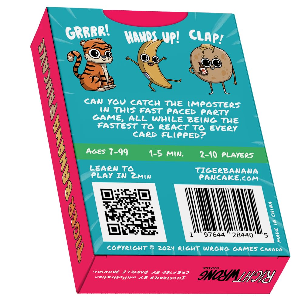I'm Right You're Wrong Tiger Banana Pancake: 5 Min Card Game for Families, Fun & Hilarious Party Game for Kids, Teens & Adults, Ages 7-99, 2-10