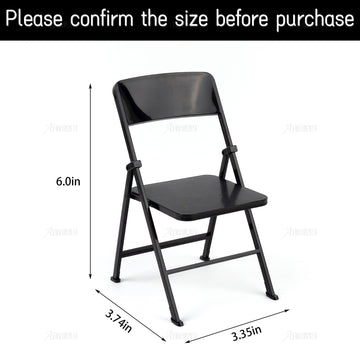 AUEAR, 12" Plastic Foldable Chairs Decoration Black 1/6 Scale