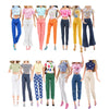 E-TING Lot 10 Items = Random Style 5 Sets Doll Clothes Casual Wear Outfit Tops + Pants with 5 Pair Shoes Accessories for 11.5 Inch Doll