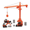 New Ray Kubota Die-Cast Construction Vehicles Set, Plastic Engineering Toys Playset Includes Steer Loader, Mini Excavator, Wheel Loader, Oil Drums
