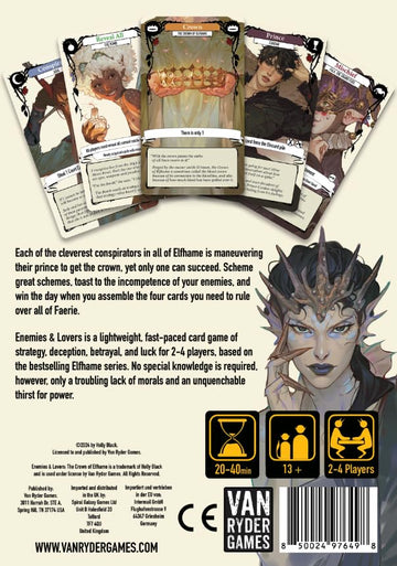 Van Ryder Games - Enemies & Lovers: The Crown of Elfhame - Holly Black - Elfhame Series - 2-4 Player Card Game - 20-40 Minutes Gameplay - Ages 13+