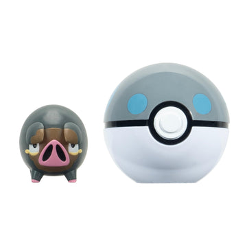 Pokémon PKW3633 Clip 'n'Go Poké Ball - Piglet & Heavy Ball, Official Pokéball with 5 cm Figure
