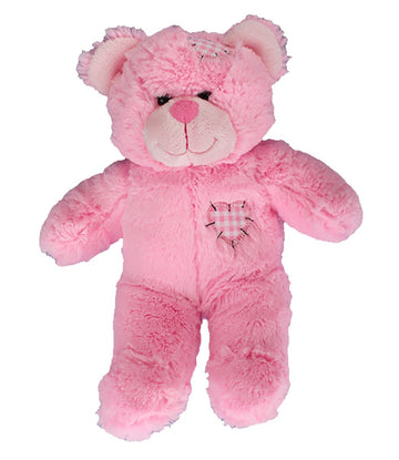 Make Your Own Stuffed Animal Mini 8 Inch Pink Heart Patch Bear Kit - No Sewing Required!
