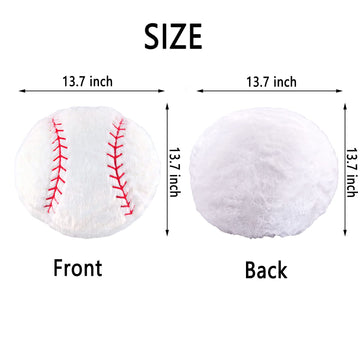 CHORONMO Baseball Plush Pillow - Soft Stuffed Fluffy Toy, Durable Round Sports Gift for Kids Room Decor