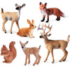 6 Pcs Simulated Forest Animal Models Figure Toy Playset, Woodland Creatures Figurines Miniature Toys Include Deer, Fox, Rabbit, Squirrel Treasures