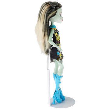 Plymor DSP-5125W White Adjustable Doll Stand, fits 10, 11, and 12 inch Slim Waist Dolls, Waist is 1.125" - 1.5" wide, 3.25" - 4" around